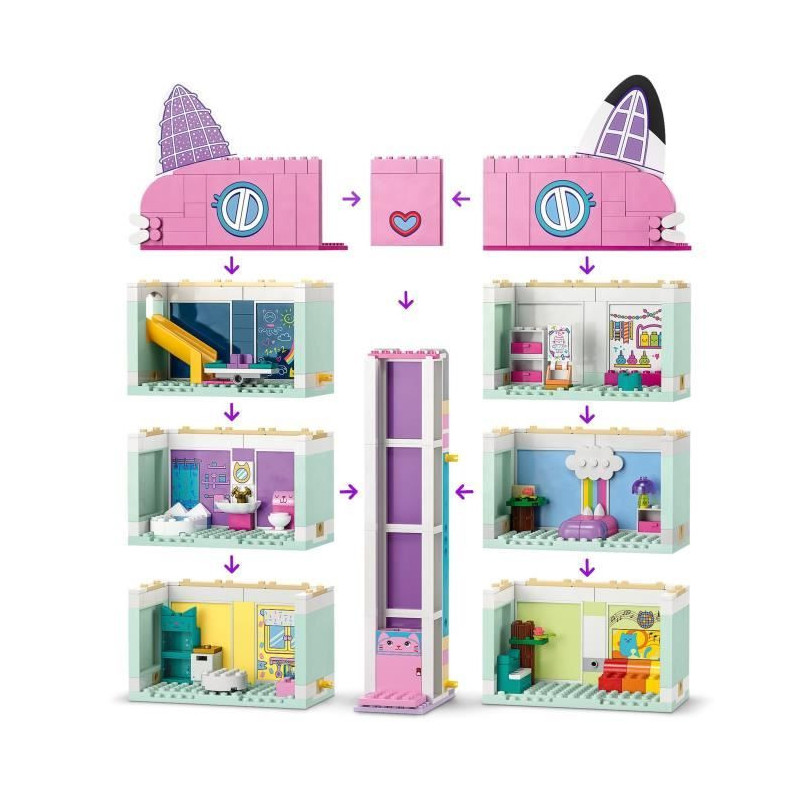 LEGO 10788 Gabby's Magical House, Dolls House Toy with Minifigures