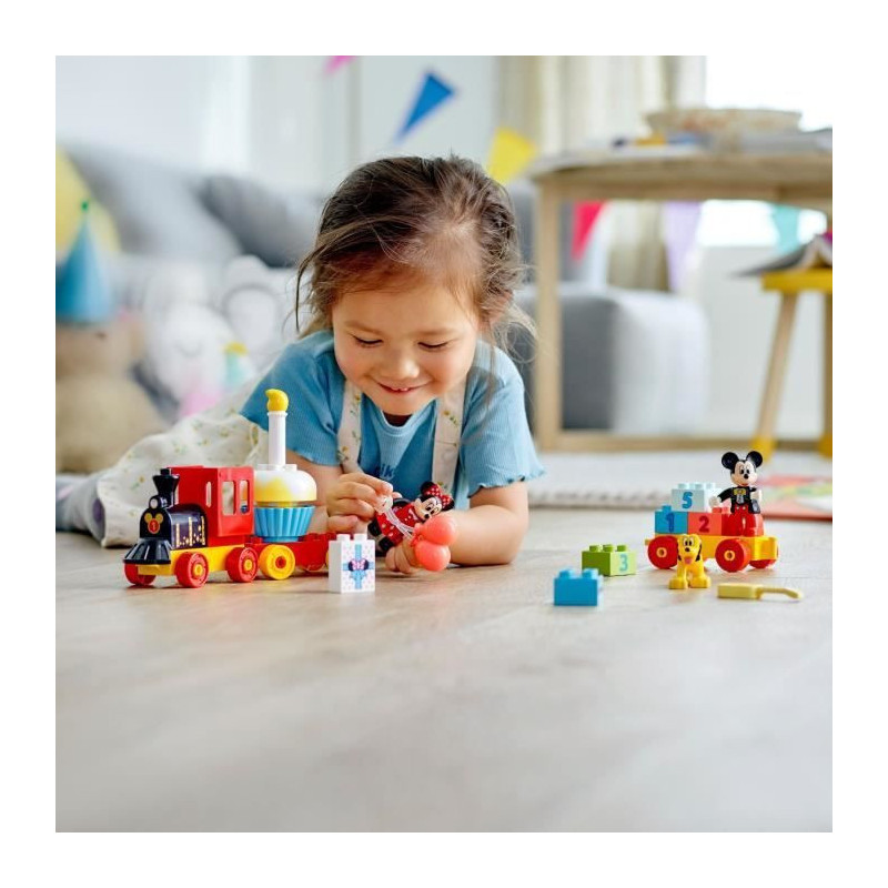 LEGO DUPLO 10941 Mickey and Minnie Birthday Train, Baby Train Toy with