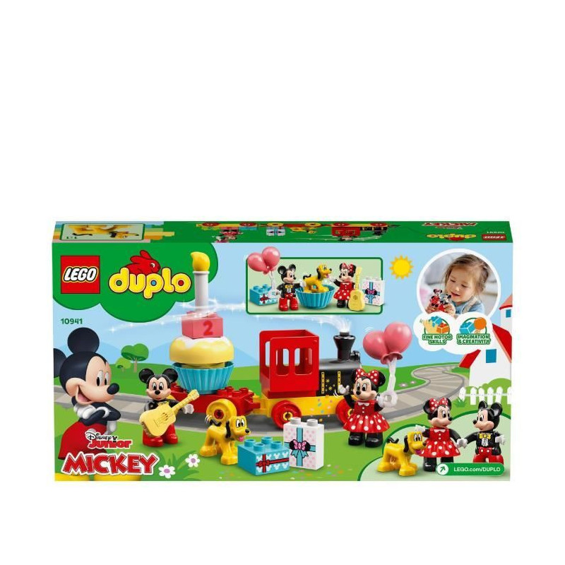 LEGO DUPLO 10941 Mickey and Minnie Birthday Train, Baby Train Toy with