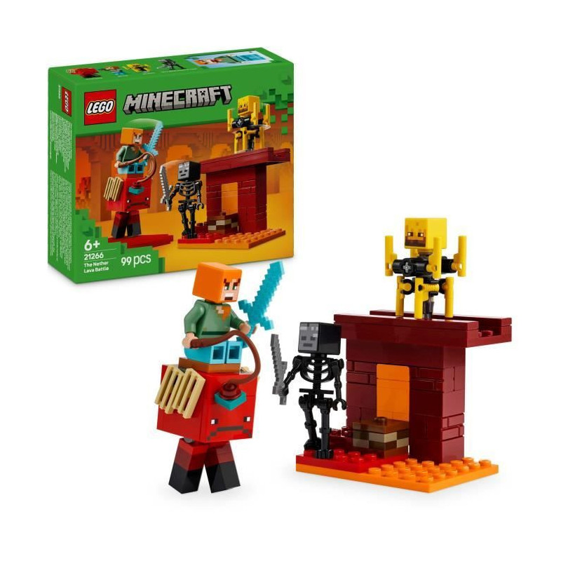 LEGO Minecraft 21266 The Nether Lava Battle - Toy for video game fans