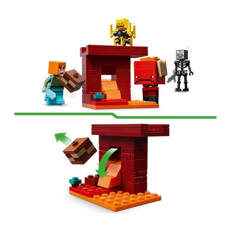 LEGO Minecraft 21266 The Nether Lava Battle - Toy for video game fans
