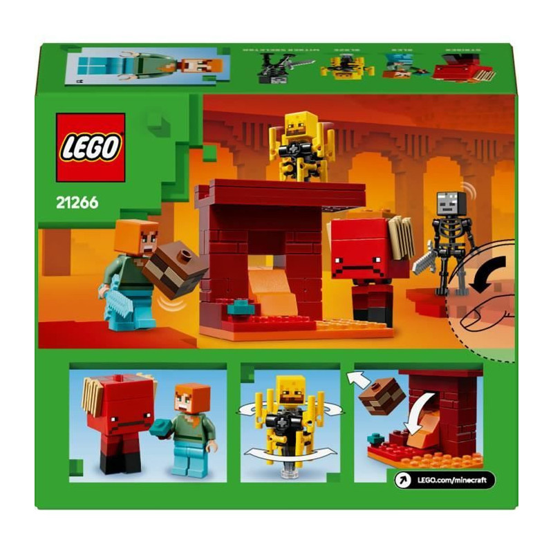 LEGO Minecraft 21266 The Nether Lava Battle - Toy for video game fans