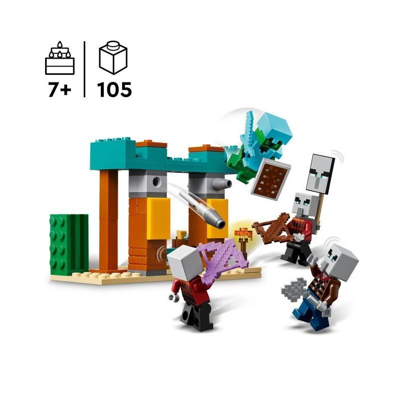 LEGO Minecraft 21267 Desert Illager Patrol - Building Game for Ages 7