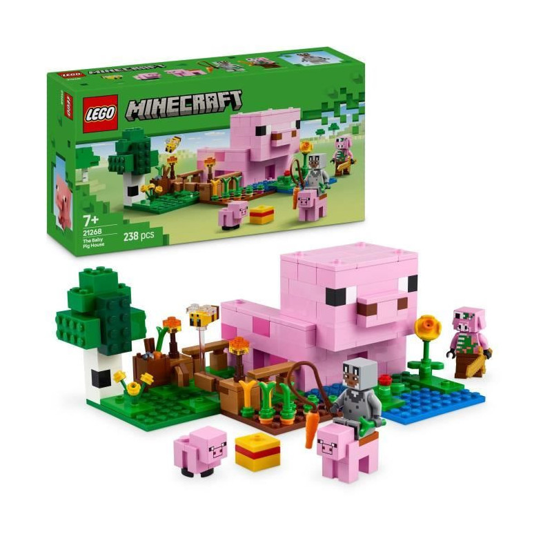 LEGO Minecraft 21268 Piglet's House - Building Game for Girls Ages 7 a