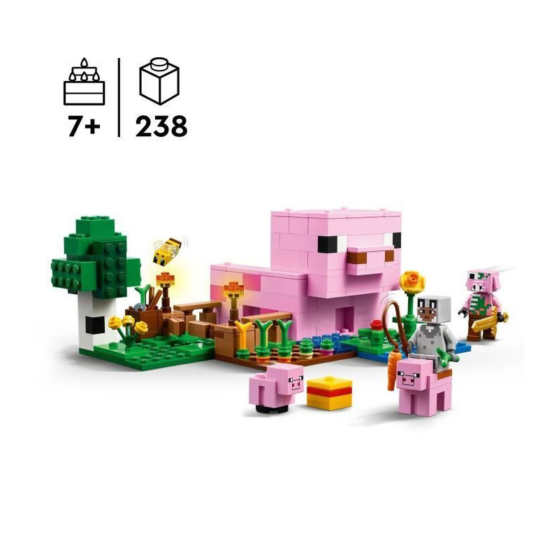 LEGO Minecraft 21268 Piglet's House - Building Game for Girls Ages 7 a