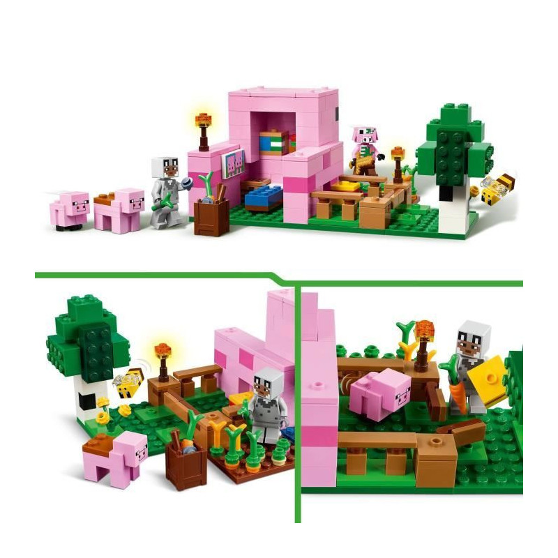 LEGO Minecraft 21268 Piglet's House - Building Game for Girls Ages 7 a