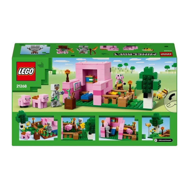 LEGO Minecraft 21268 Piglet's House - Building Game for Girls Ages 7 a
