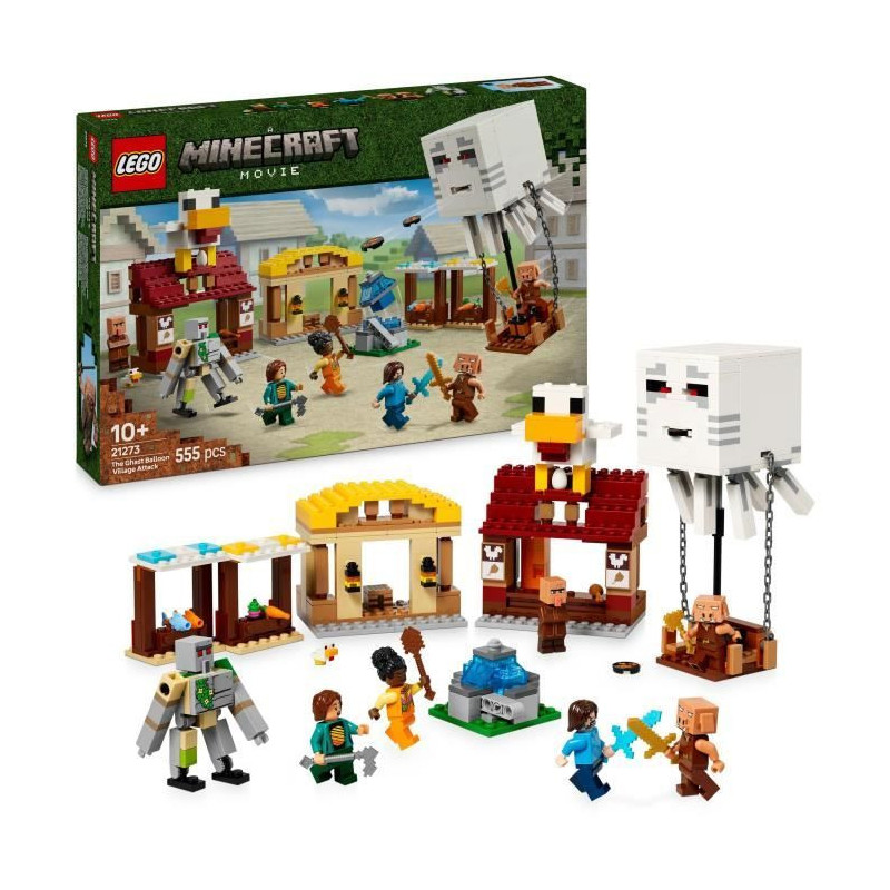 LEGO Minecraft 21273 Ghasts Attack the Village - Game for Boys Ages 10