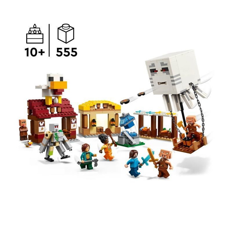 LEGO Minecraft 21273 Ghasts Attack the Village - Game for Boys Ages 10