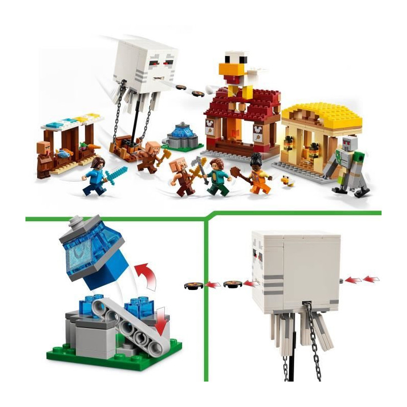 LEGO Minecraft 21273 Ghasts Attack the Village - Game for Boys Ages 10
