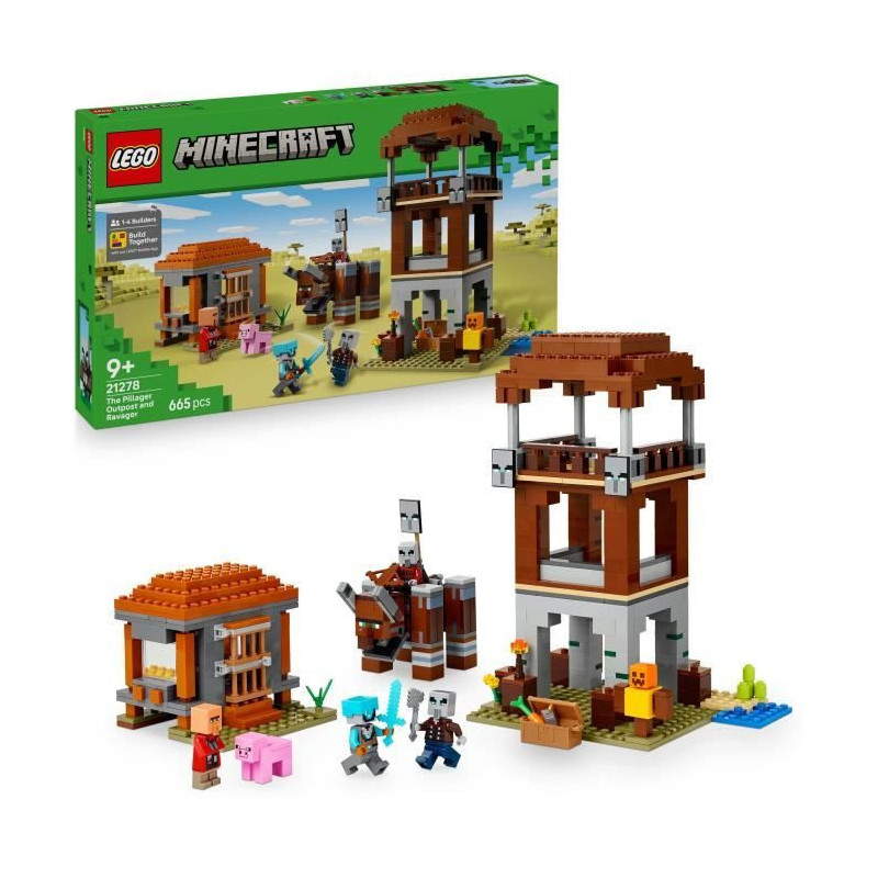 LEGO Minecraft 21278 Pillager Outpost and the Ravager - Game for Boys