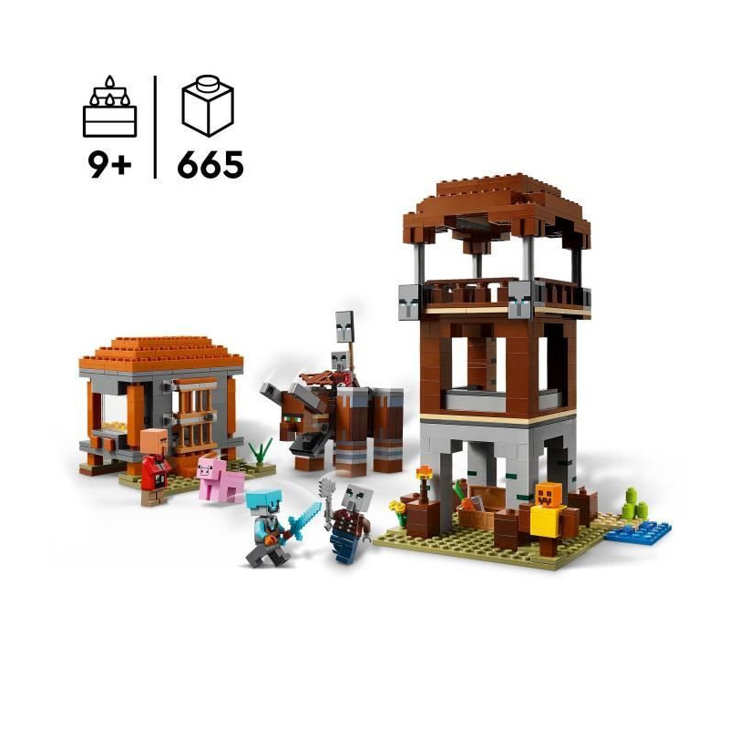 LEGO Minecraft 21278 Pillager Outpost and the Ravager - Game for Boys