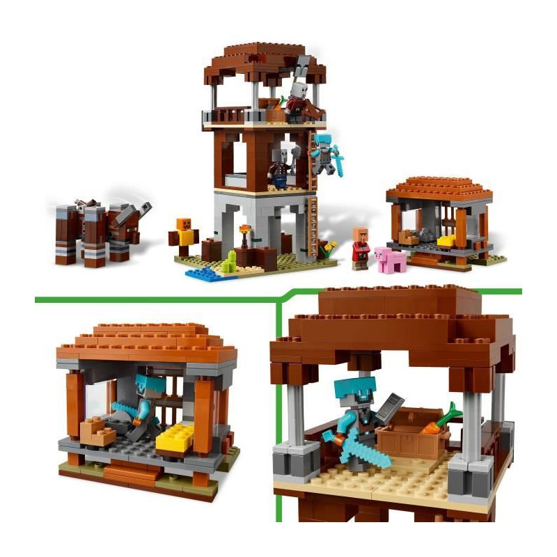 LEGO Minecraft 21278 Pillager Outpost and the Ravager - Game for Boys