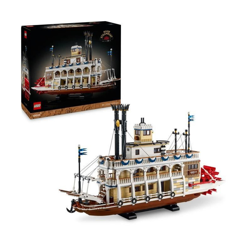 LEGO Ideas 21356 Mississippi River Steamboat - Adult Building Set