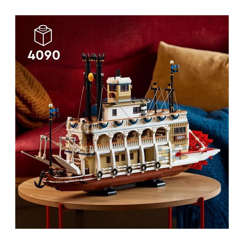 LEGO Ideas 21356 Mississippi River Steamboat - Adult Building Set