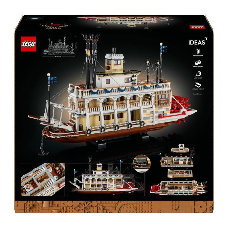 LEGO Ideas 21356 Mississippi River Steamboat - Adult Building Set