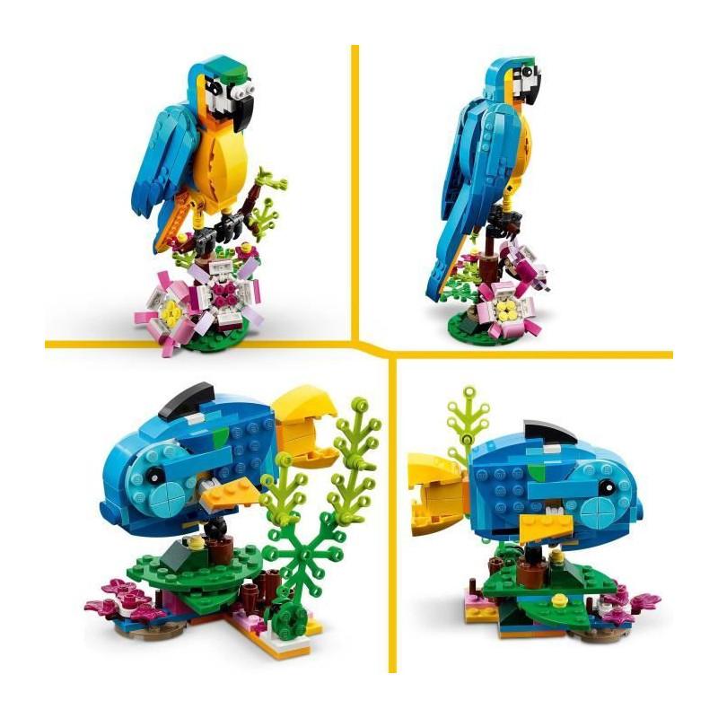 Lego Creator 3-in-1 31136 Exotic parrot, jungle animal figurines, with
