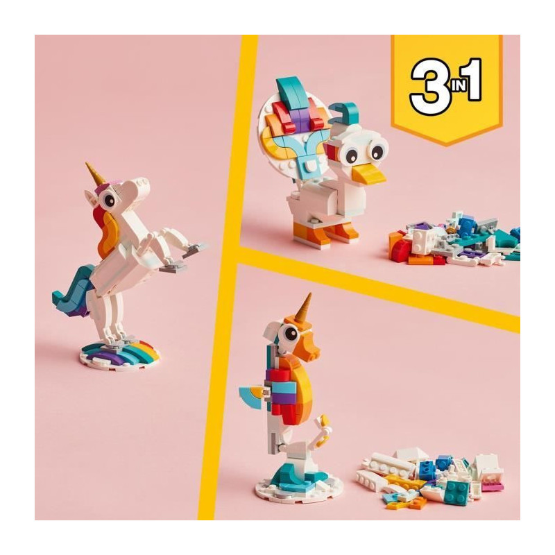 Lego Creator 3-in-1 31140 The magic unicorn, hippocampal and peacock t