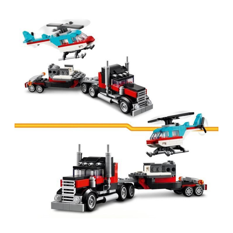 LEGO 31146 Creator 3in1 Trailer Truck with Helicopter, Helicopter Toy