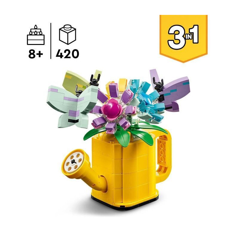 LEGO 31149 Creator 3in1 Flowers in the Watering Can, Children's Toy, w