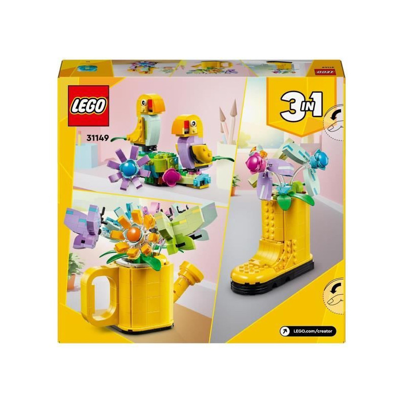 LEGO 31149 Creator 3in1 Flowers in the Watering Can, Children's Toy, w