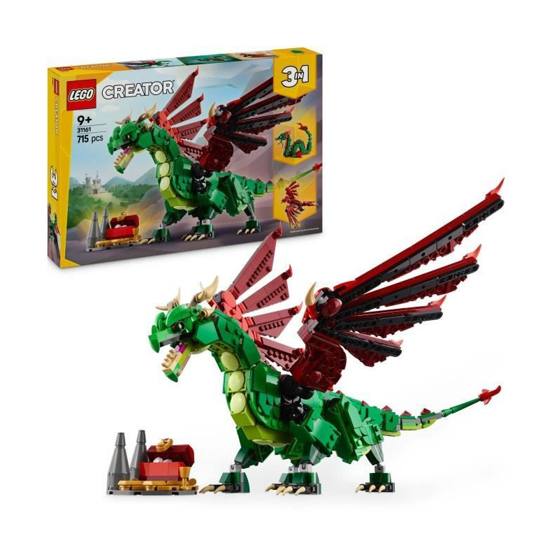 LEGO Creator 31161 3-in-1 Medieval Dragon - Building Toy for Boys Ages