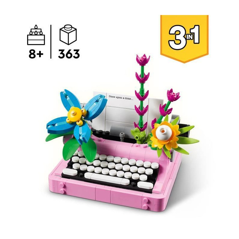 LEGO Creator 31169 3-in-1 Flower Typewriter - Game for Girls Ages 8 an