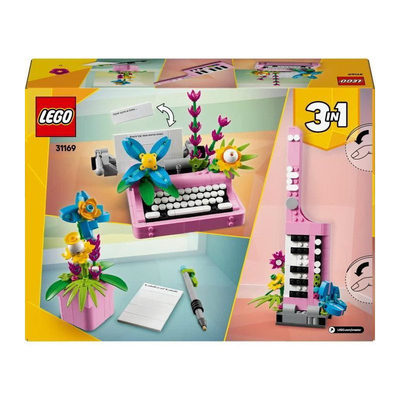 LEGO Creator 31169 3-in-1 Flower Typewriter - Game for Girls Ages 8 an