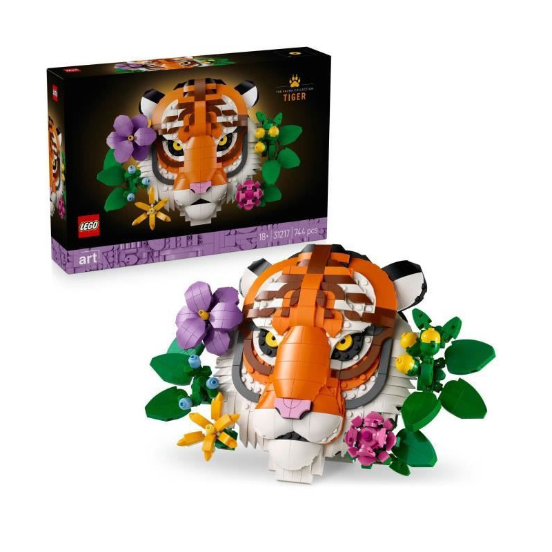 LEGO Art 31217 Wildlife Collection – Tiger – Adult Set – Wall De