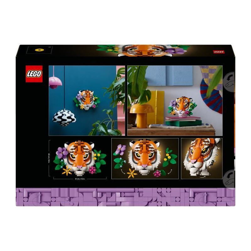 LEGO Art 31217 Wildlife Collection – Tiger – Adult Set – Wall De