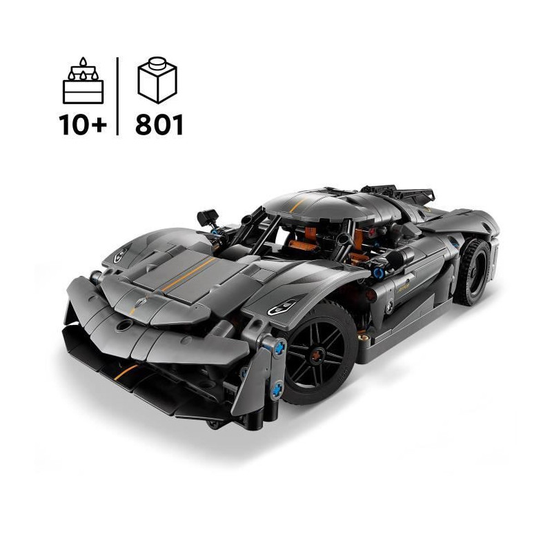 LEGO Technic 42173 Hypercar Koenigsegg Jesko Absolut gray - Building s