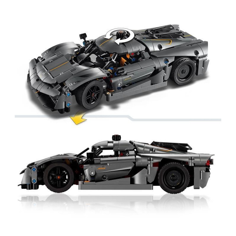 LEGO Technic 42173 Hypercar Koenigsegg Jesko Absolut gray - Building s
