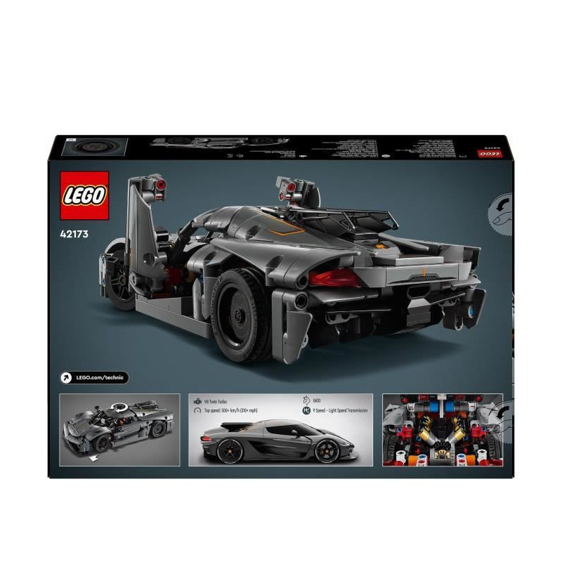 LEGO Technic 42173 Hypercar Koenigsegg Jesko Absolut gray - Building s