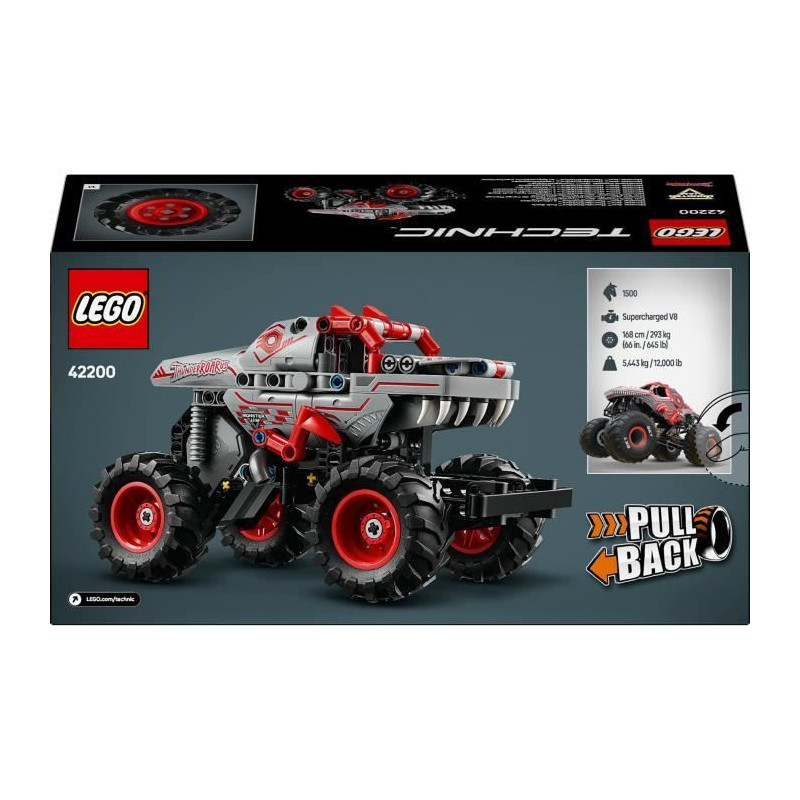 LEGO Technic 42200 Monster Jam ThunderROARus Pull Back Dinosaur Truck