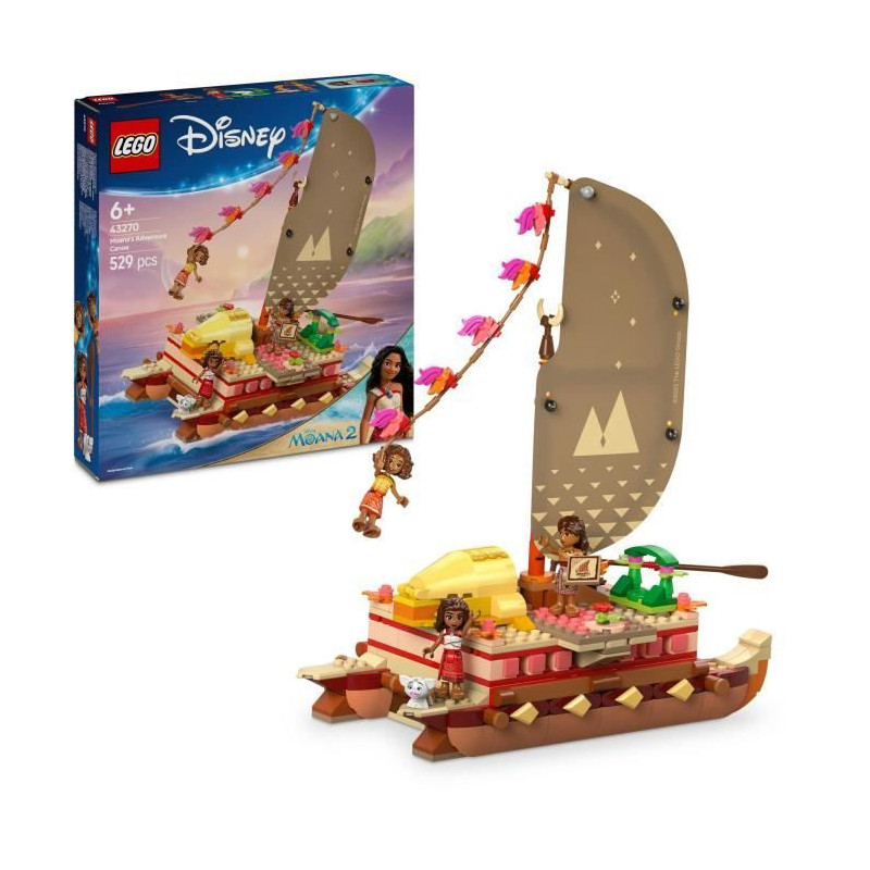 LEGO | Disney 43270 Moana's Adventure Ship - Building Toy and Gift for