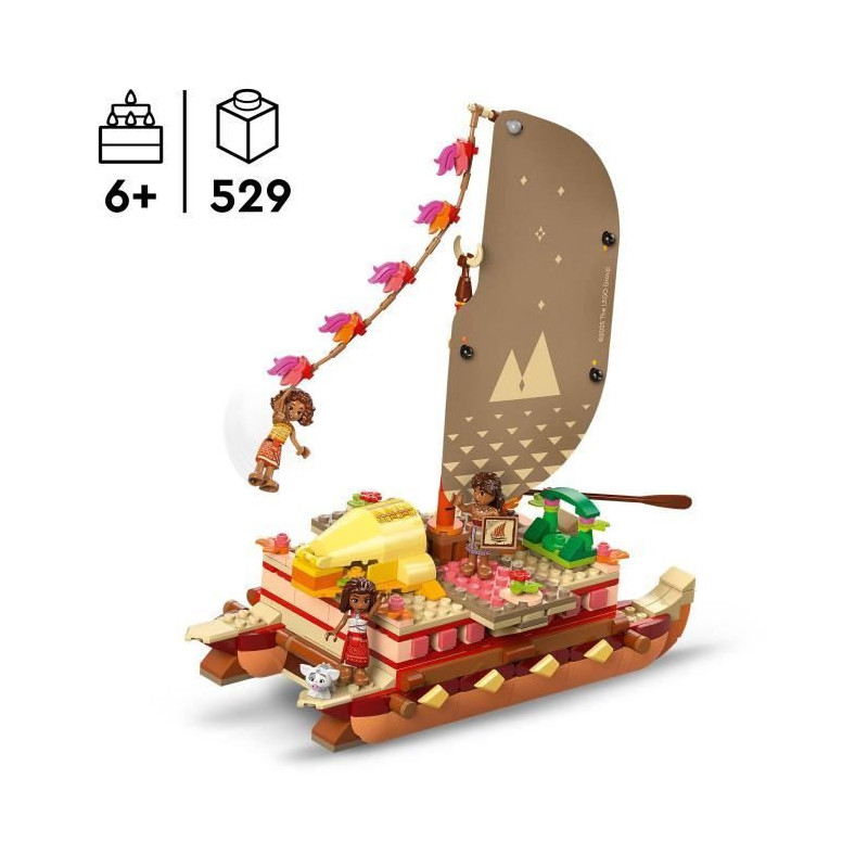 LEGO | Disney 43270 Moana's Adventure Ship - Building Toy and Gift for