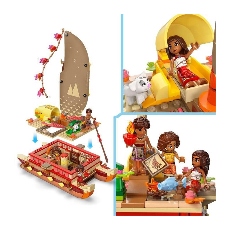 LEGO | Disney 43270 Moana's Adventure Ship - Building Toy and Gift for