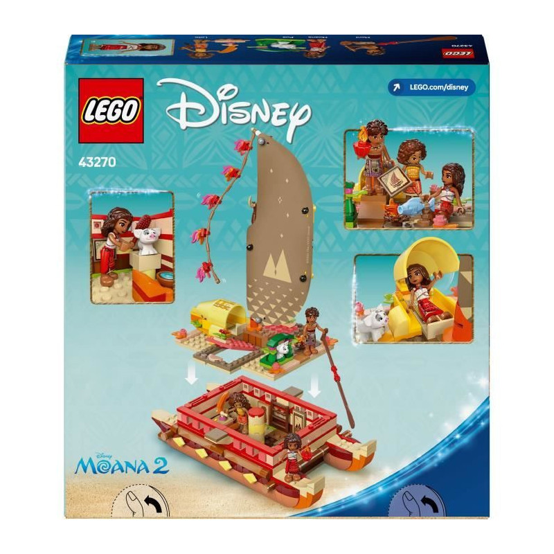 LEGO | Disney 43270 Moana's Adventure Ship - Building Toy and Gift for