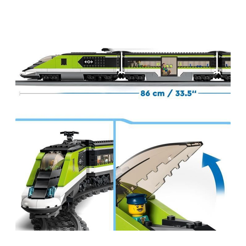 LEGO 60337 City Express Passenger Train, Remote Control Locomotive Toy