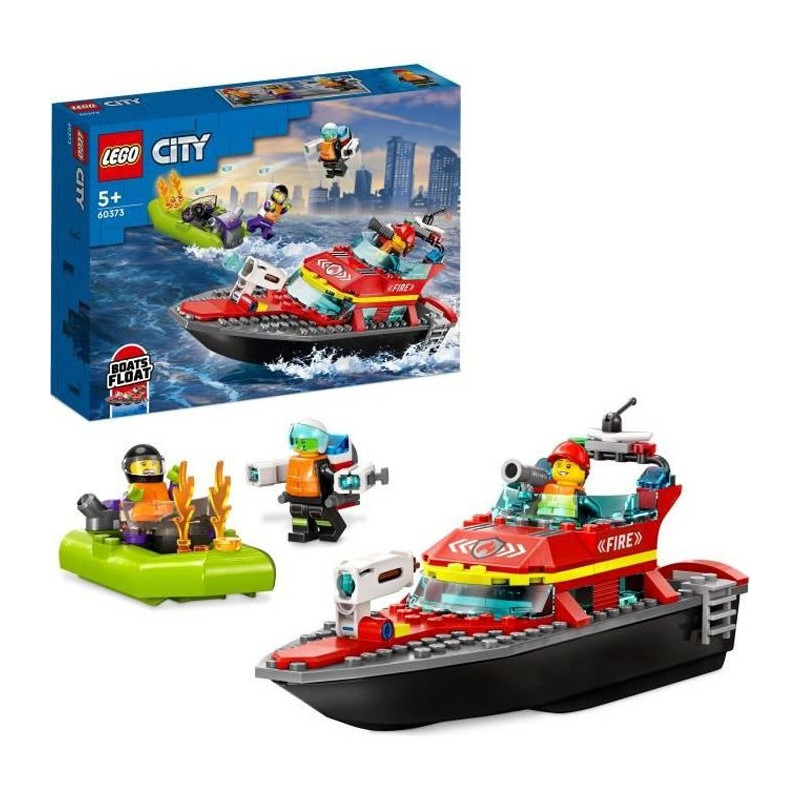 Lego City 60373 The firefighters' rescue boat, floating toy, jetpack a