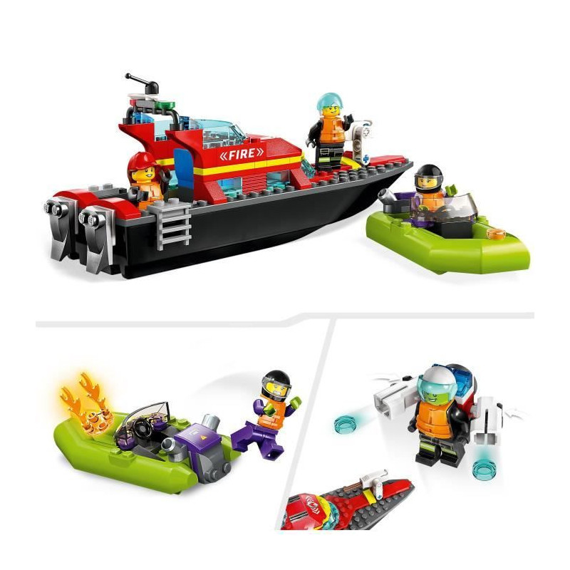 Lego City 60373 The firefighters' rescue boat, floating toy, jetpack a