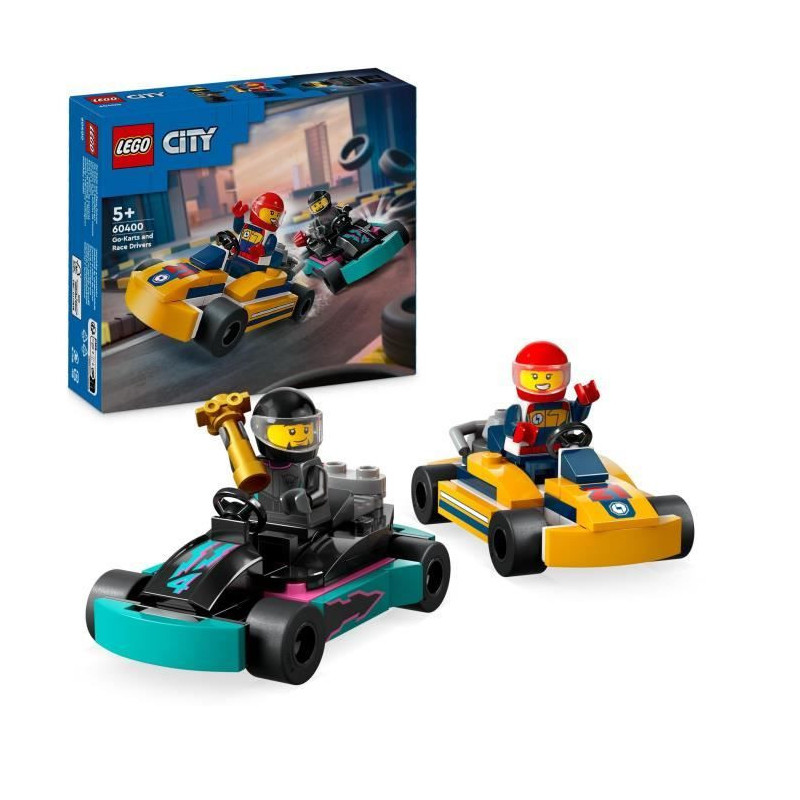 LEGO 60400 City Karts and Racing Drivers, Toy with 2 Karting, with 2 C
