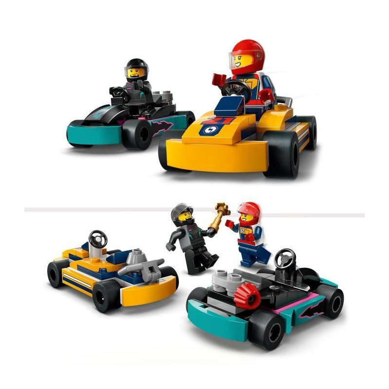 LEGO 60400 City Karts and Racing Drivers, Toy with 2 Karting, with 2 C