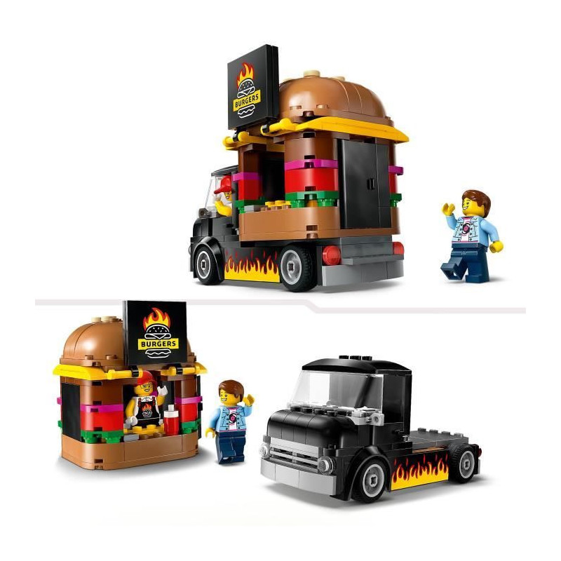LEGO 60404 City Burgers Food Truck, Van Toy, Imaginative Play with Van