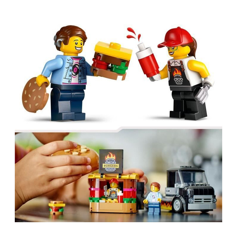 LEGO 60404 City Burgers Food Truck, Van Toy, Imaginative Play with Van