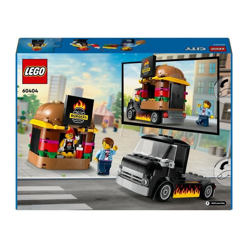 LEGO 60404 City Burgers Food Truck, Van Toy, Imaginative Play with Van