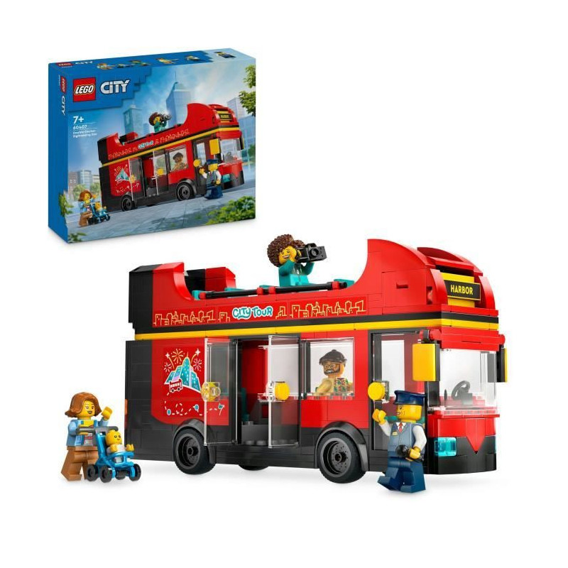 LEGO City 60407 Red Double-Decker Bus, Toy Bus, Vehicle for Kids Ages