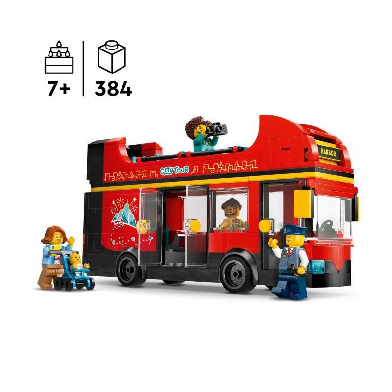 LEGO City 60407 Red Double-Decker Bus, Toy Bus, Vehicle for Kids Ages