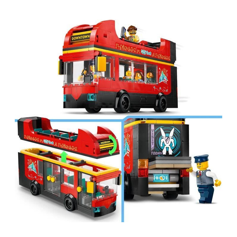 LEGO City 60407 Red Double-Decker Bus, Toy Bus, Vehicle for Kids Ages
