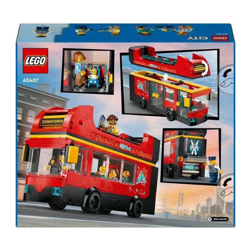 LEGO City 60407 Red Double-Decker Bus, Toy Bus, Vehicle for Kids Ages